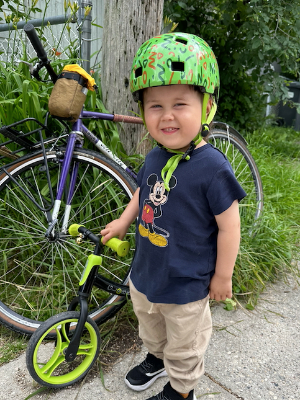 Javi going for a bike ride with his Dad